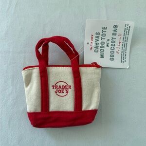 Trader Joes Canvas Micro Tote Red